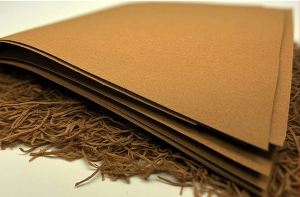 Close-up view of reconstituted tobacco sheets